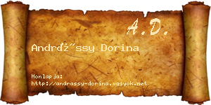 Andrássy Dorina névjegykártya